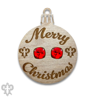 Christmas gift ornament with small Austrian crystal post earring