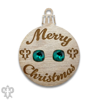 Christmas gift ornament with small Austrian crystal post earring