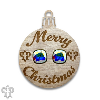 Christmas gift ornament with Austrian crystal post earring