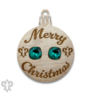 Christmas gift ornament with Austrian crystal post earring