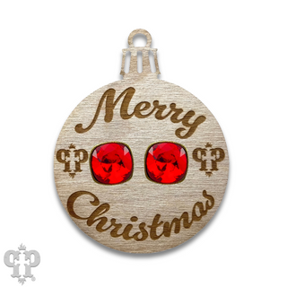 Christmas gift ornament with Austrian crystal post earring