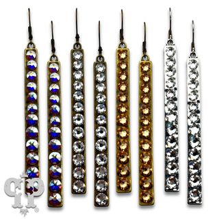 Sleek bar earring with Austrian crystals