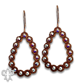 Mini open teardrop earring with rhinestone or pearl accents