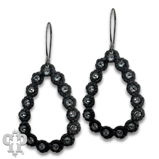 Mini open teardrop earring with rhinestone or pearl accents