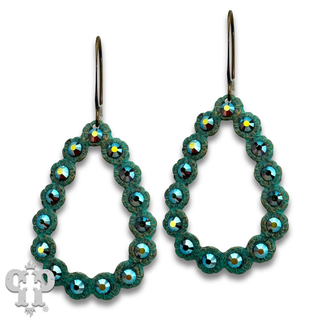 Mini open teardrop earring with rhinestone or pearl accents