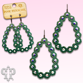 Open teardrop earring with Austrian crystals