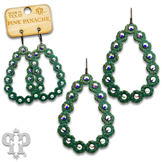 Open teardrop earring with Austrian crystals