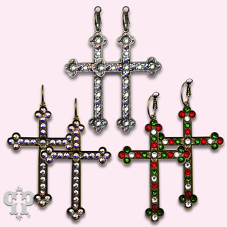 Cross earrings with crystals from Swarovski®