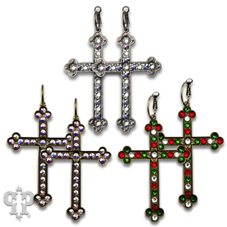 Cross earrings with crystals from Swarovski®