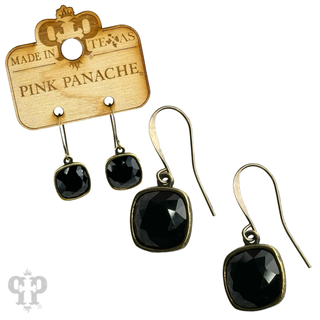 Austrian square crystal hook earring, 12mm