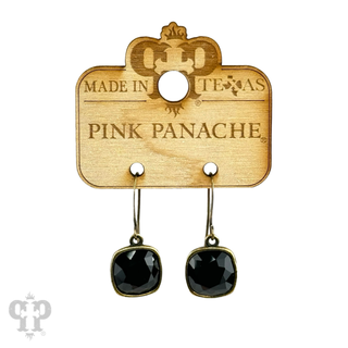 Austrian square crystal hook earring, 12mm