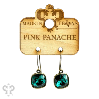Austrian square crystal hook earring, 12mm