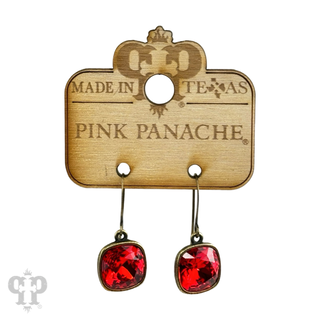 Austrian square crystal hook earring, 12mm