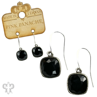 Austrian square crystal hook earring, 12mm