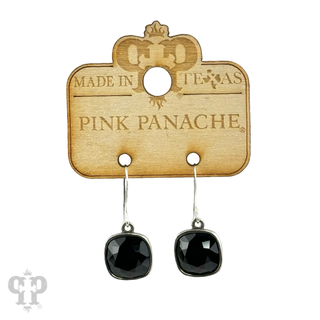 Austrian square crystal hook earring, 12mm