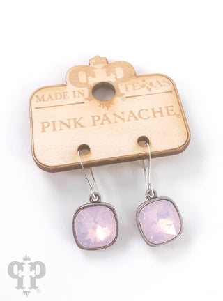 Austrian square crystal hook earring, 12mm