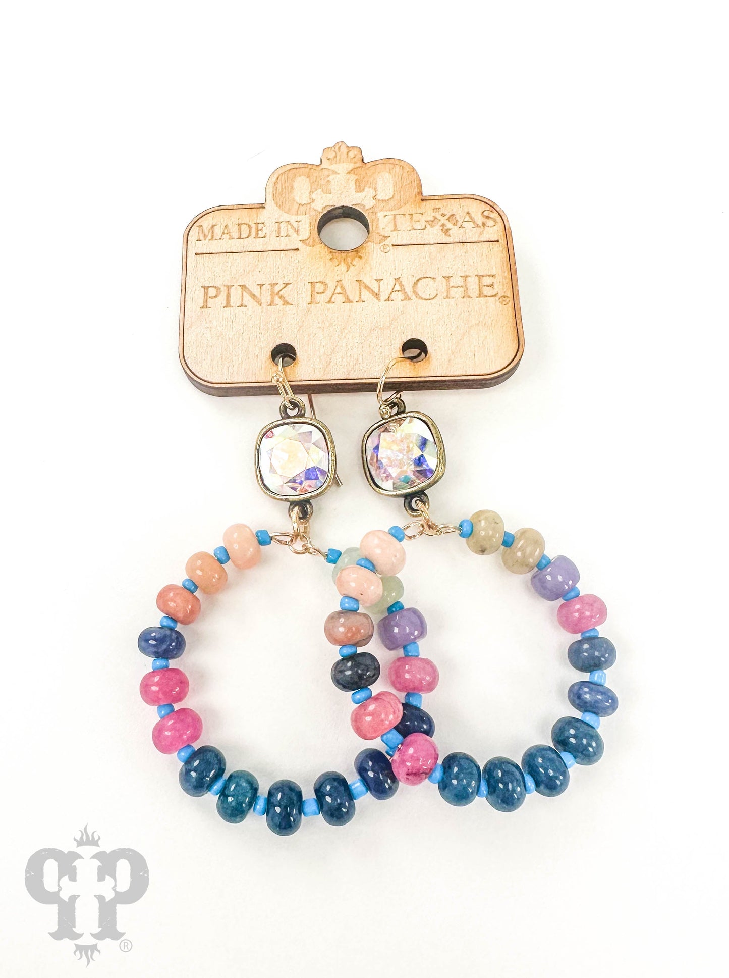 Multi-color stone earring, Austrian crystal