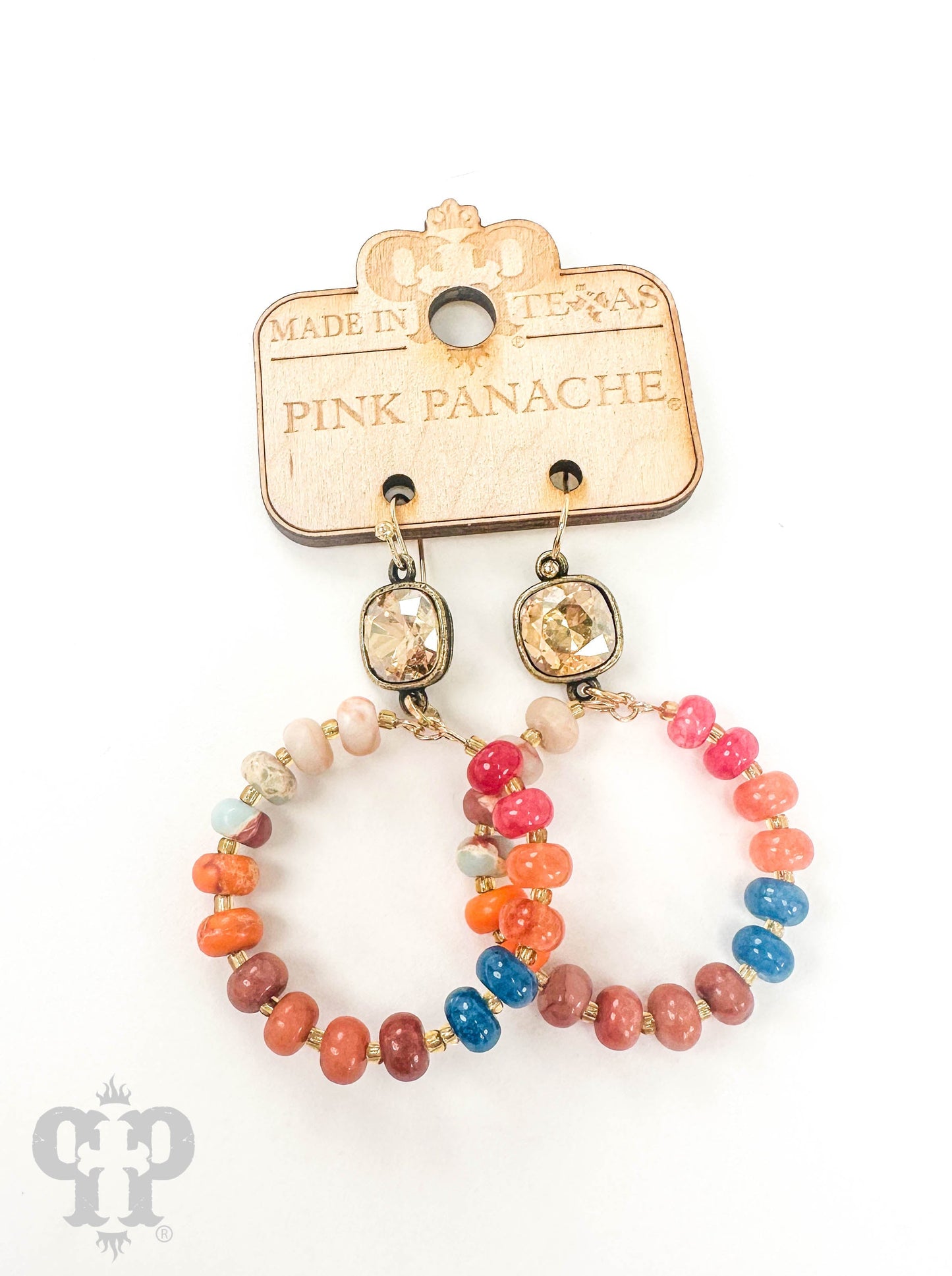 Multi-color stone earring, Austrian crystal