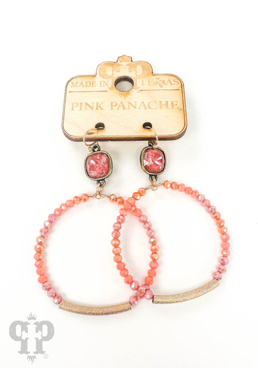Beaded circle earring, Austrian crystal