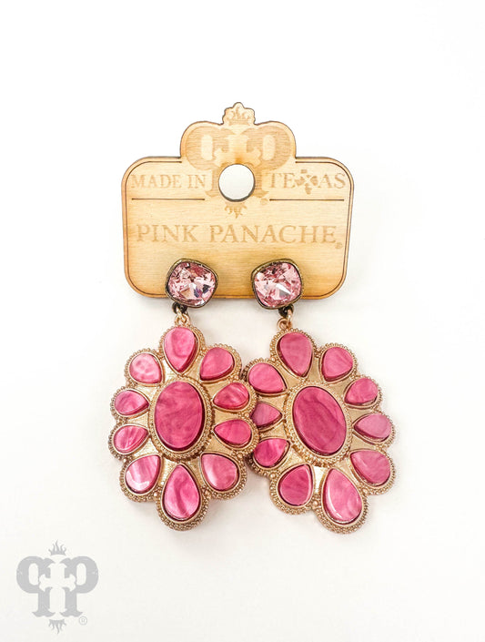 Pearlized fancy oval earring, Austrian crystal