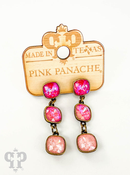 Triple Austrian crystal drop earring