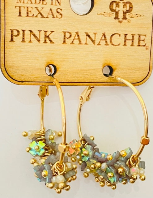 Gray beads on hoop earring, last call
