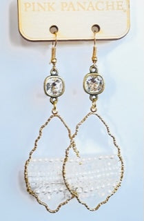 Diamond shape teardrop earring with Austrian crystal