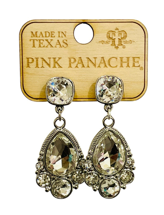 Fancy teardrop rhinestone earring with Austrian crystal
