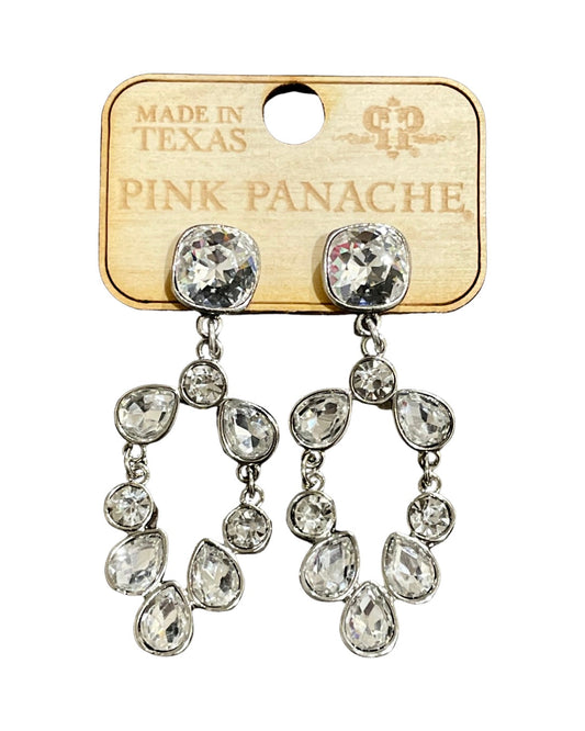 Silver and clear rhinestone earring, Austrian crystal