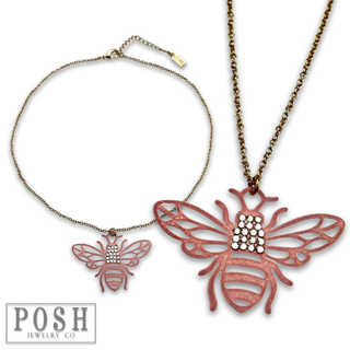 Bumble bee pendant necklace