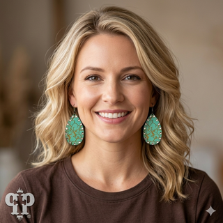 Crackle finish teardrop earring