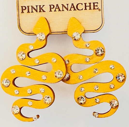 Natural wood snake earring, last call