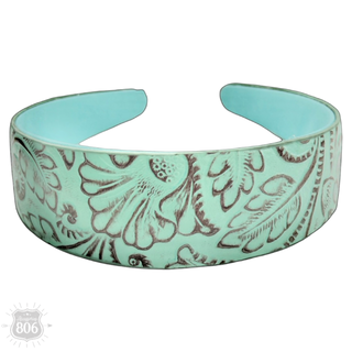 Western print tooled headband