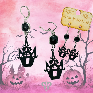 Haunted castle earring with Austrian crystal
