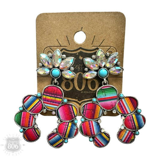 Serape horseshoe earring