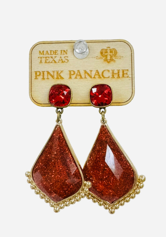 Red moroccan teardrop earring, Austrian crystal, last call