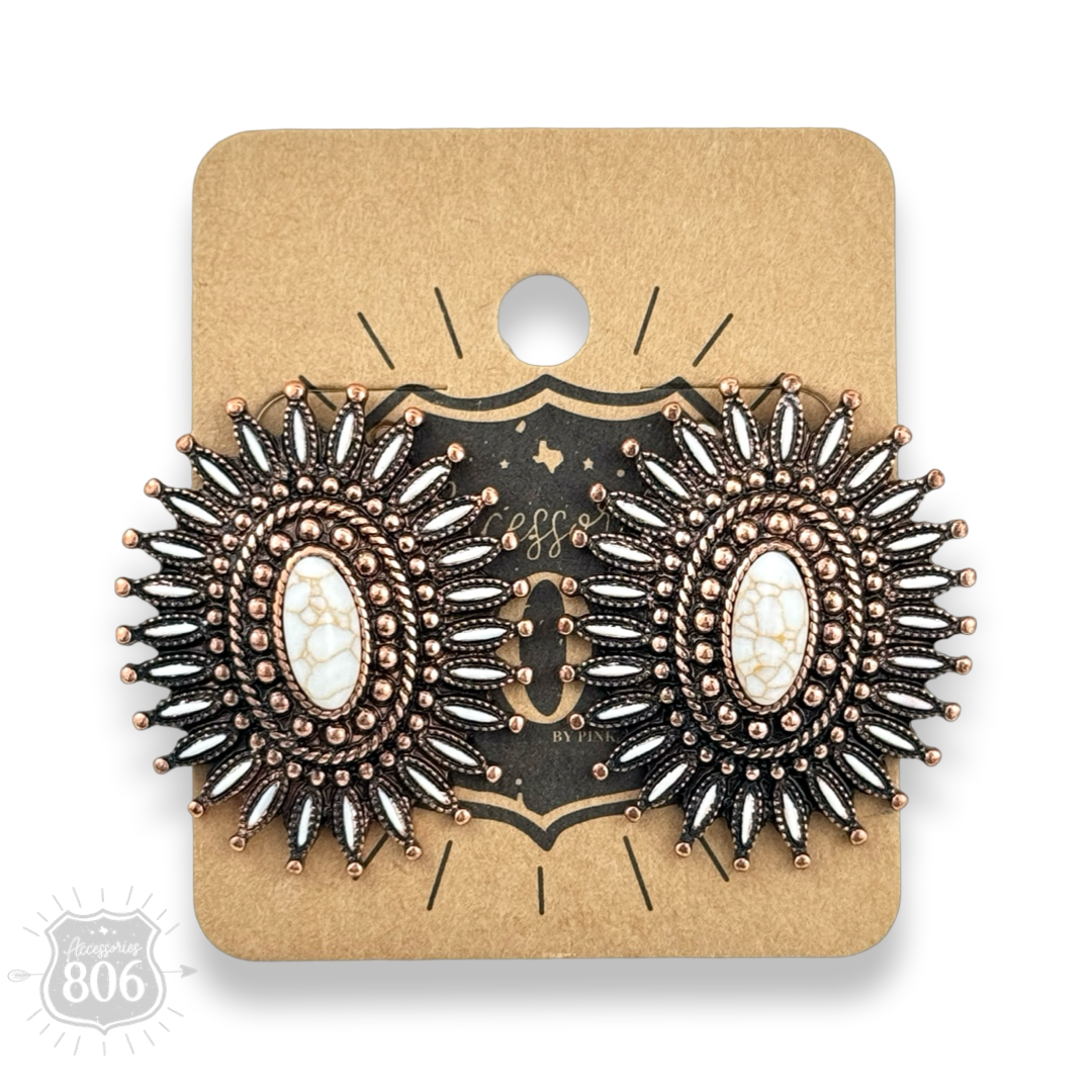 Southwest oval post earring