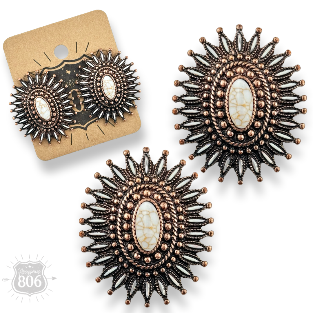 Southwest oval post earring