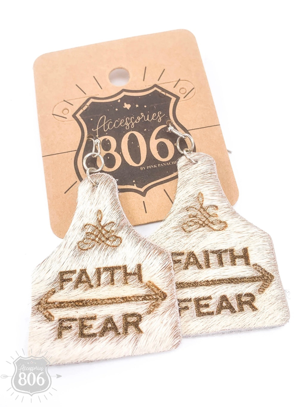 Faith over Fear ear tag earring, last call