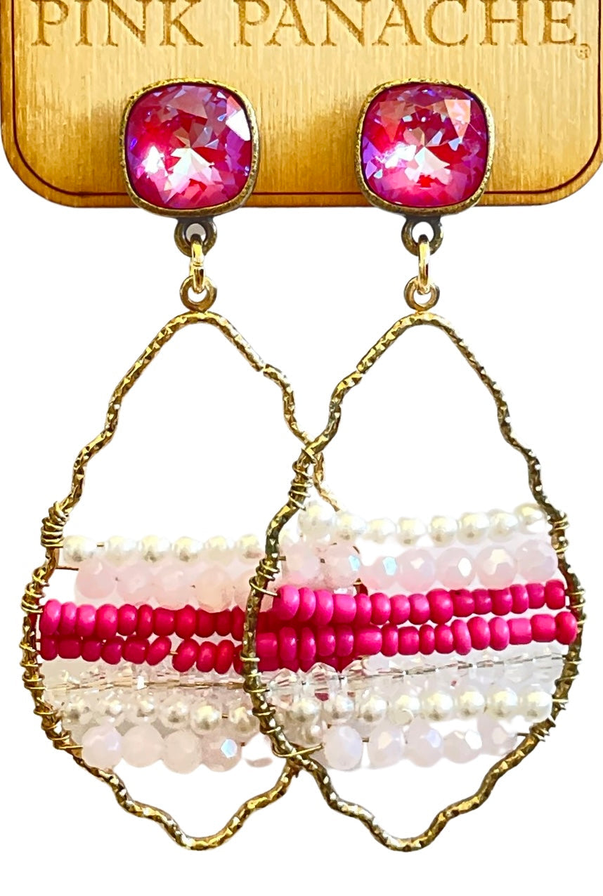 Diamond shape teardrop earring with Austrian crystal