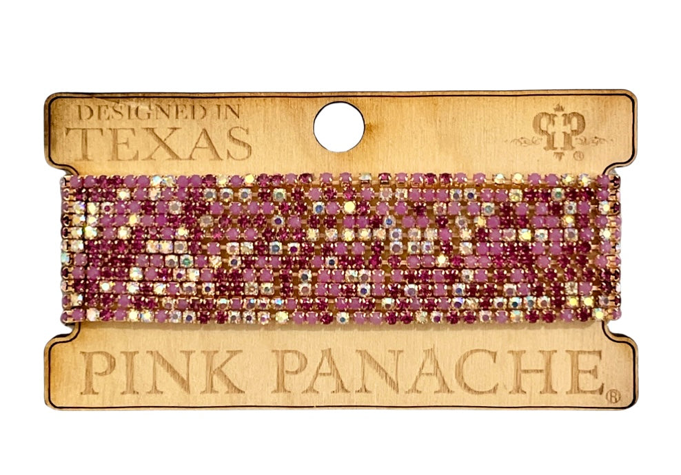 Magenta mix rhinestone stretch bracelet