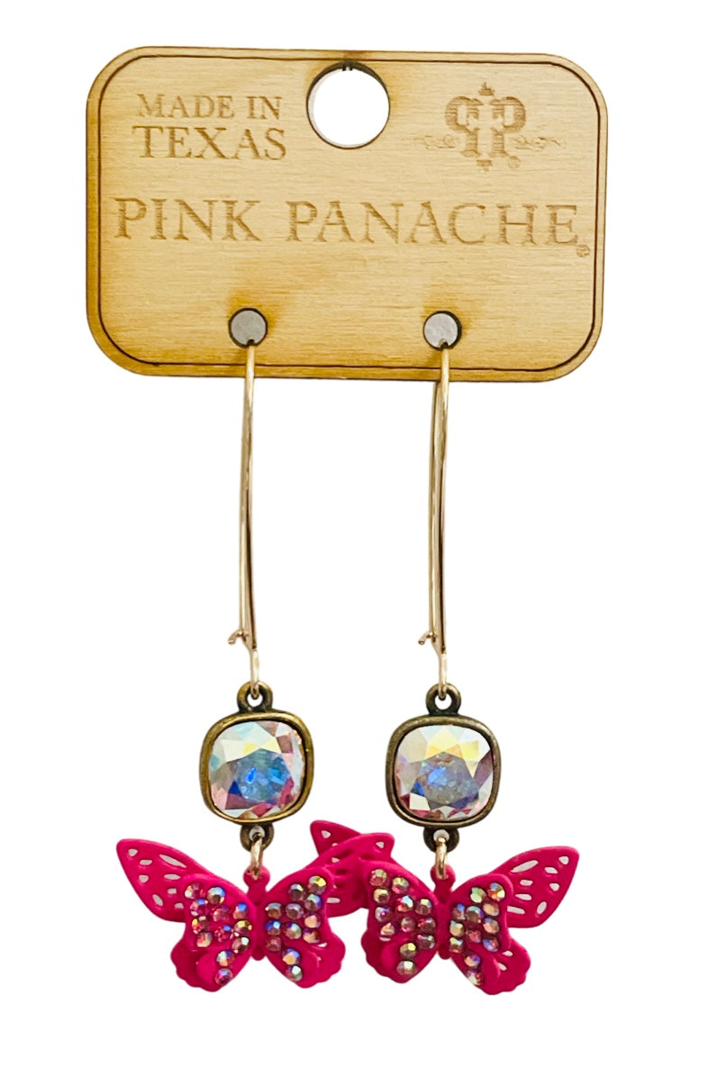 Rhinestone butterfly earring, Austrian crystal