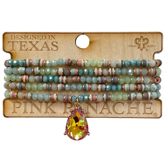 Mint and multi-color bracelet set - LC