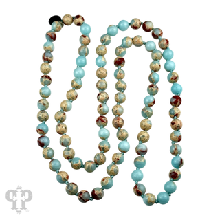 Blue mixed jasper knotted layering necklace, last call