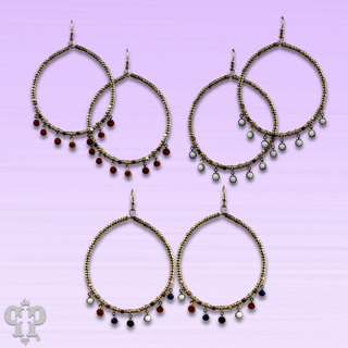Gold seed bead with sunburst bead earring