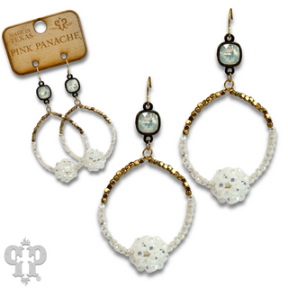 Bead cluster teardrop earring with Austrian crystal