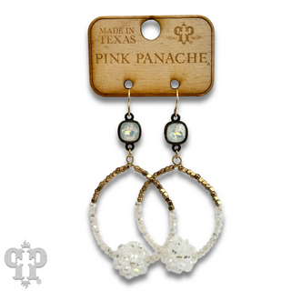 Bead cluster teardrop earring with Austrian crystal