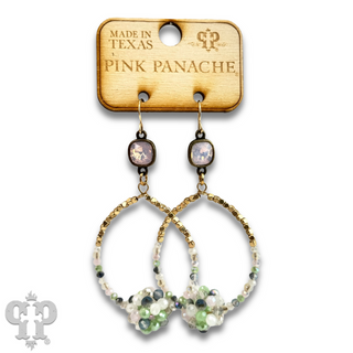 Bead cluster teardrop earring with Austrian crystal
