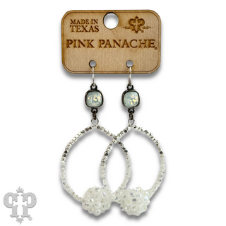 Bead cluster teardrop earring with Austrian crystal
