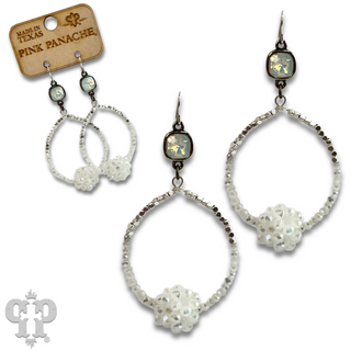 Bead cluster teardrop earring with Austrian crystal